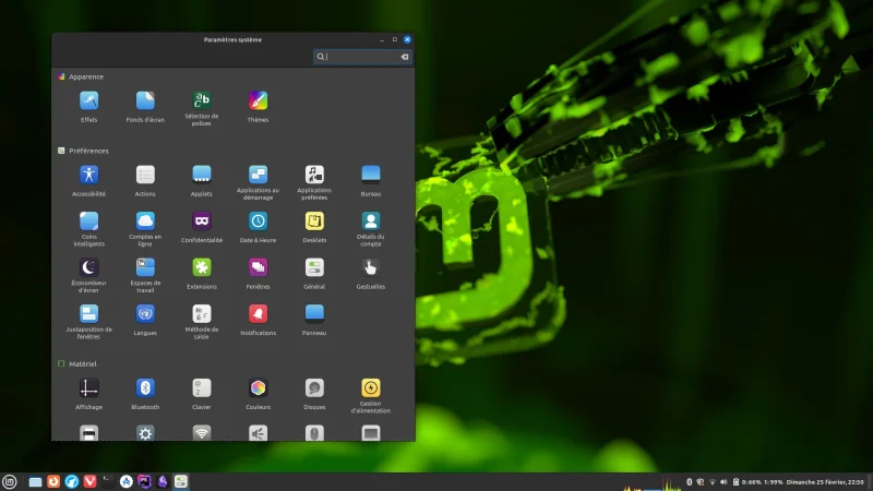 Les paramètres de Linux Mint
