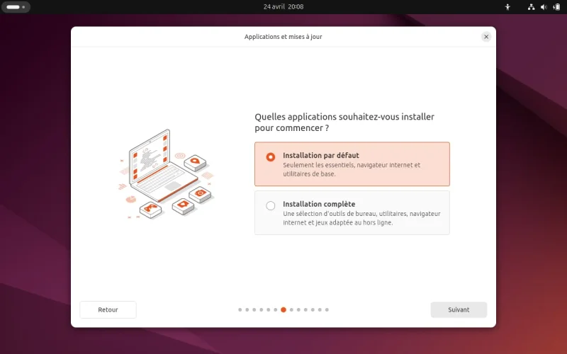 Nouveau programme d'installation de Ubuntu 24.04