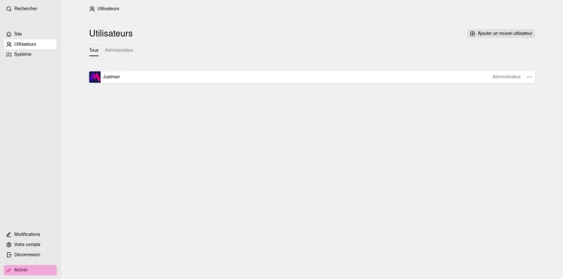 Gestion des utilisateurs de Kirby