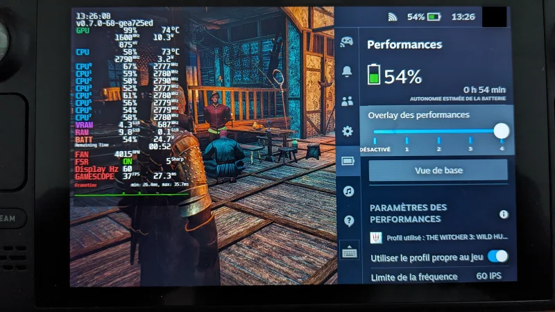 Overlay des performances sur la steam deck