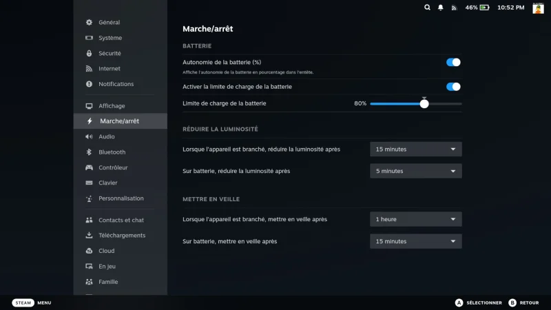 Activer la limite de charge de la batterie pour votre steam deck