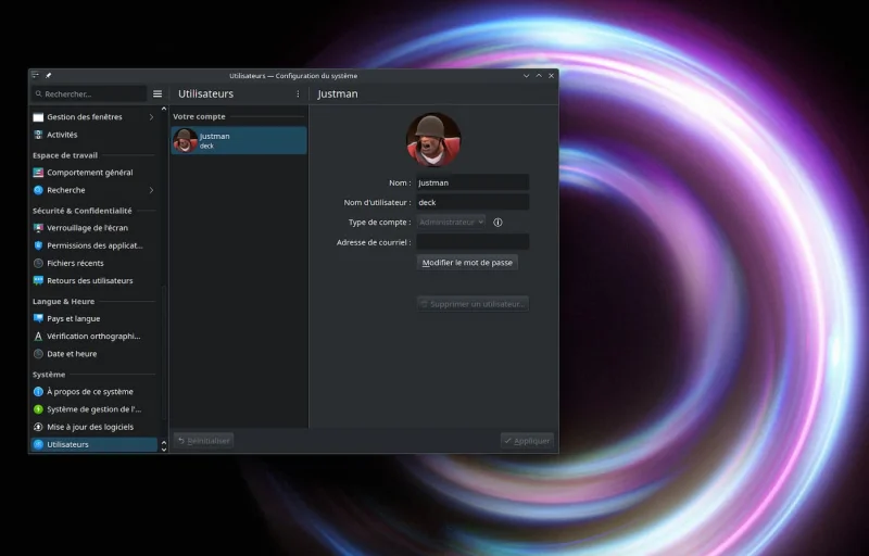 Modification du mot de passe de l'utitilisateur deck pour la Steamdeck