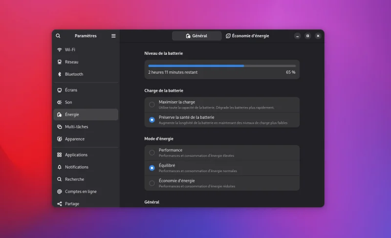 Limitation de la charge de batterie sous Debian 1